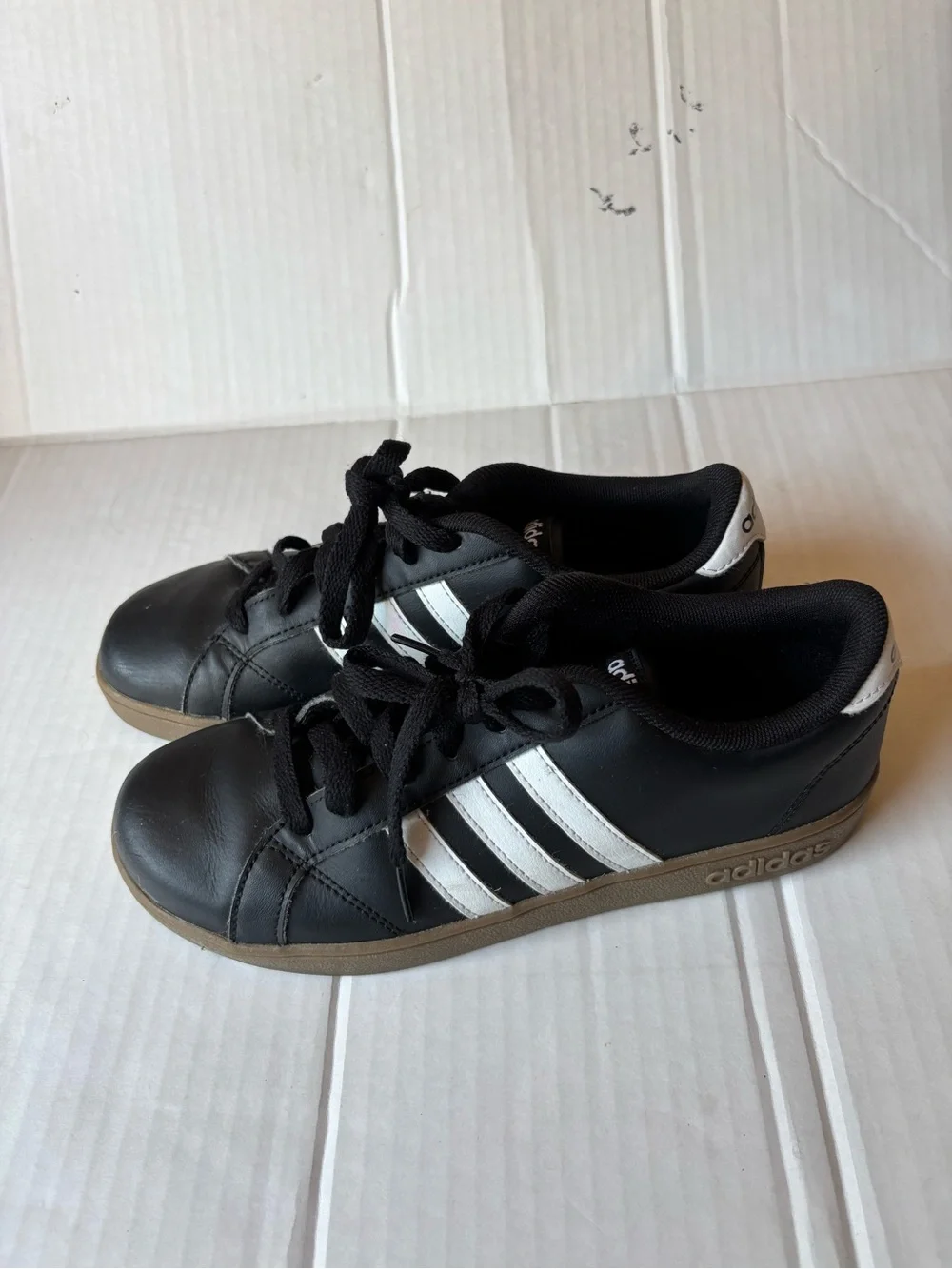 adidas Black Sneakers with White Three-Stripes